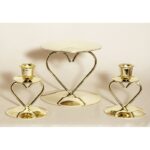 Heart Gold Candle Stand Wedding