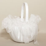 Satin Pearls Wedding Flower Basket