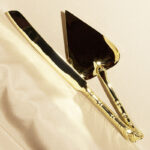 Heart Gold Wedding Server Knife Set