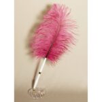 Pen Set Burgundy Plume Crystal Heart Wedding