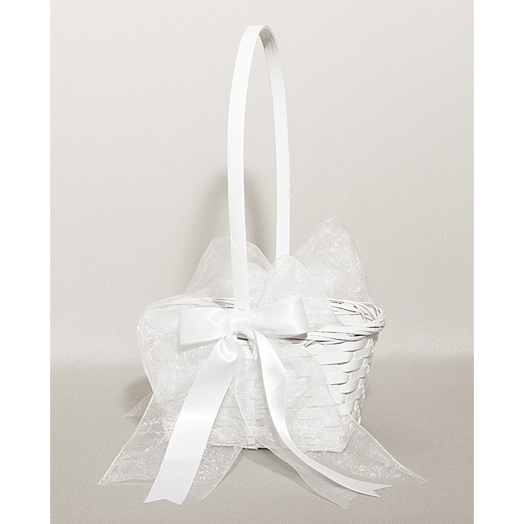 047-65801WHT_3.jpg Wicker Wedding Flower Basket - Image 1