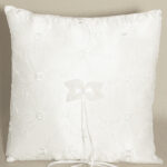 Wedding Ring Pillow - Embroidered Satin White