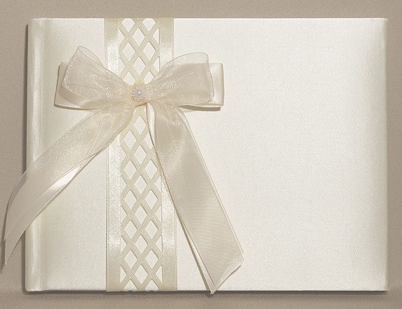 047-94285_31.jpg Wedding Guest Book - Lattice design Ivory - Image 1