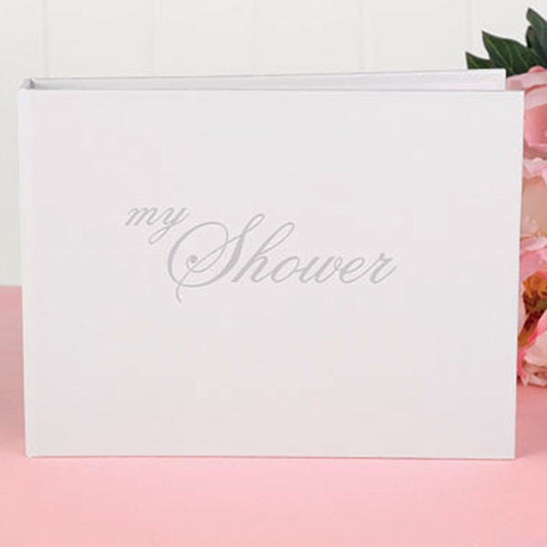 047-WB805-LG.jpg Bridal Shower Guest Book - White - Image 1