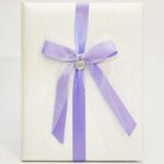 Wedding Memory Book with Crystal Heart  Pendant
