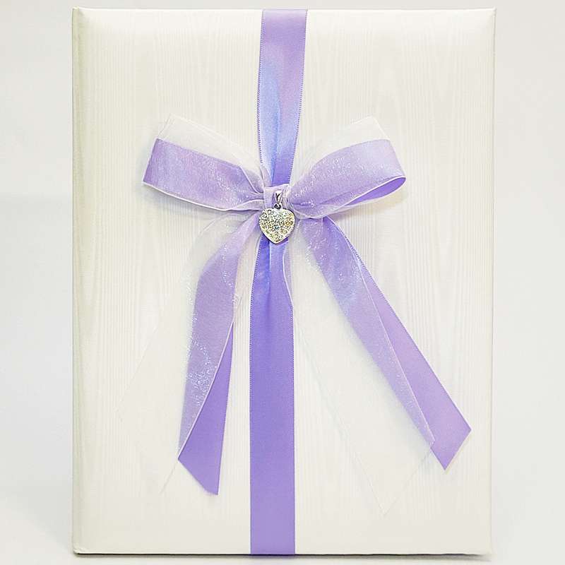 054-103023-1-3.jpg Wedding Memory Book with Crystal Heart Pendant - Image 1
