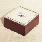 Red Wood Silver Badge Keepsake Box