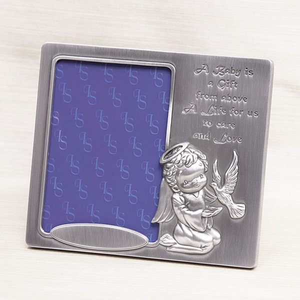 094-CN2431_3-LG.jpg Pewter Angel Child Frame - Image 1