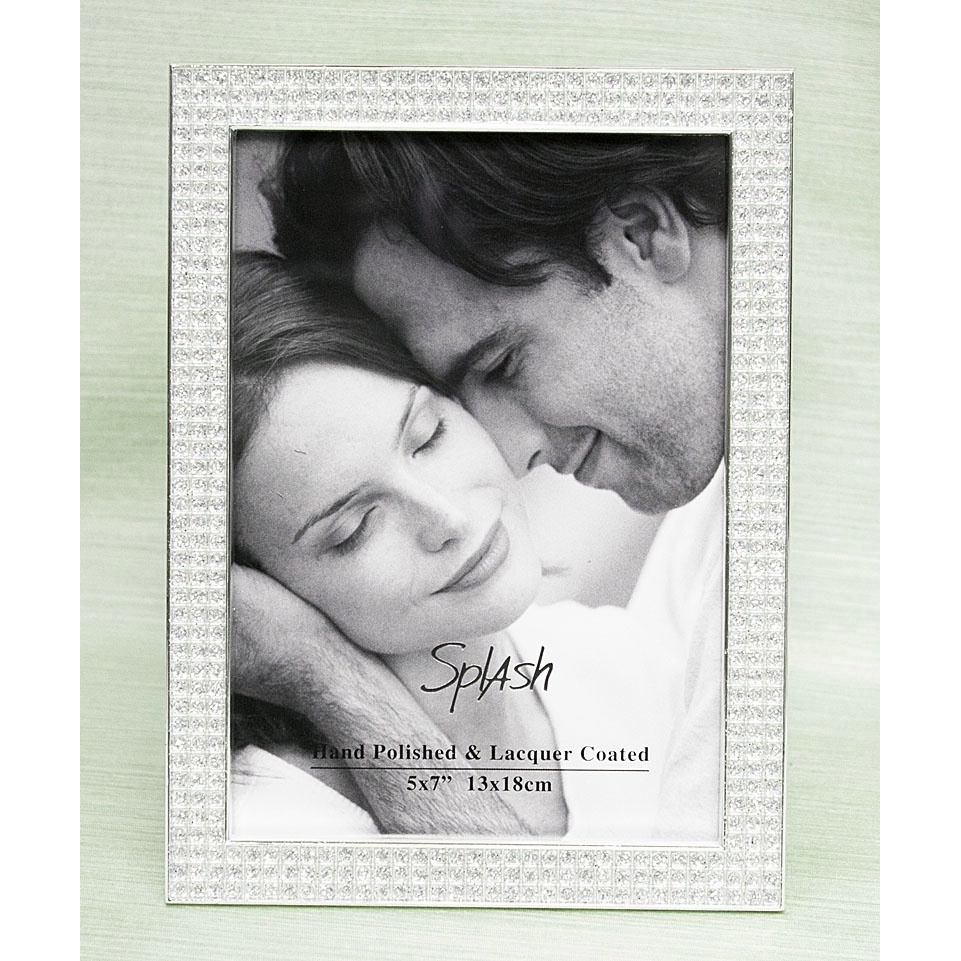 094-KK1357P_3.jpg Pewter With Crystals Photo Frame - Image 1