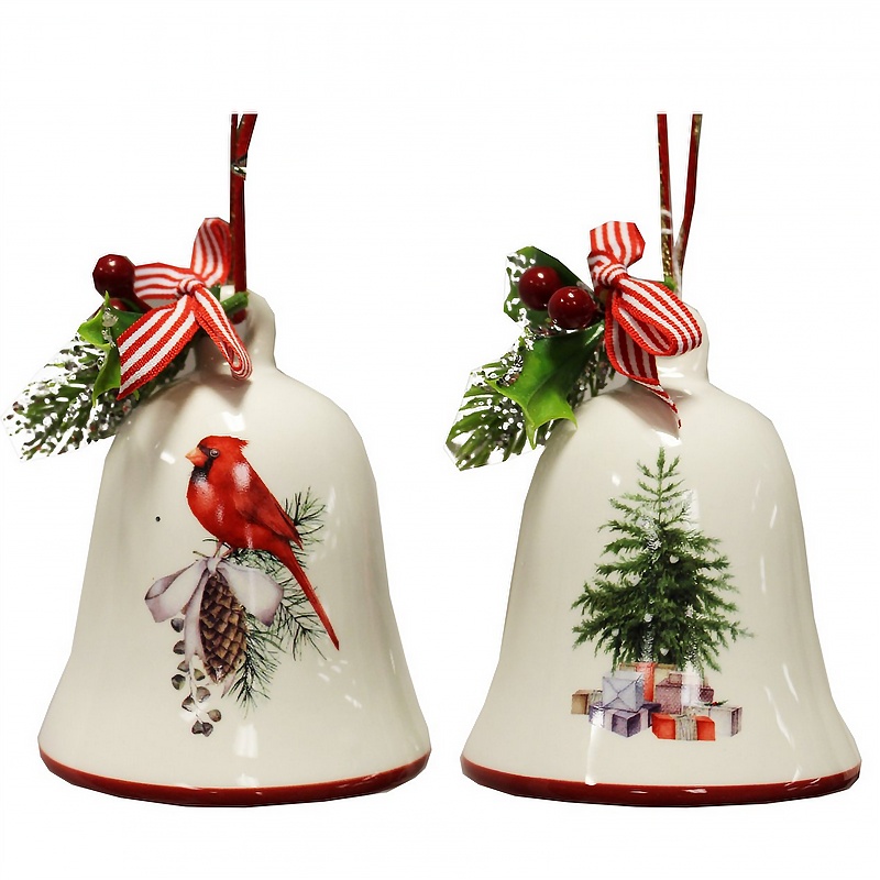 094-KMA212s-A.jpg Ceramic Bell Ornament - Image 1