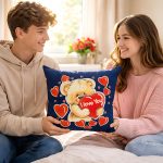 Teddy with Hearts Pillow - Image 2