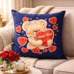 Teddy with Hearts Pillow - Image 3