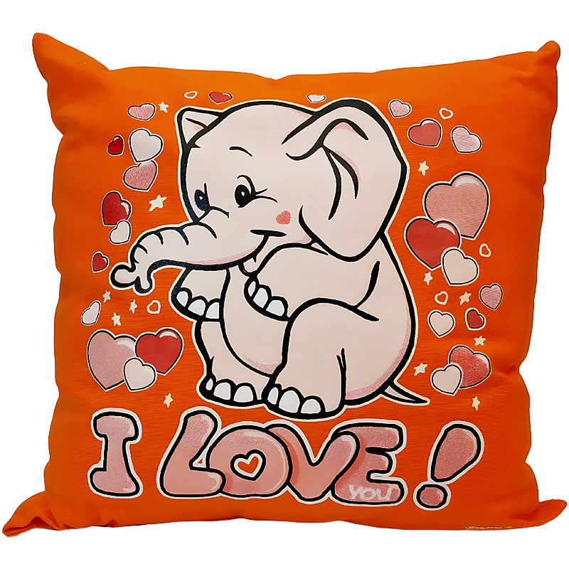 095-084-OR-LG.jpg Loving Elephant Pillow - Image 1