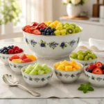 Blackberry Fruit Bowl Set Fine Porcelain by Hollohaza - Image 2