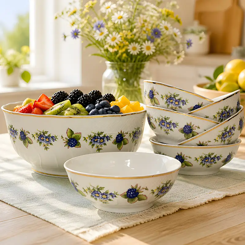 095-2373-FRBowl-07-LG.webp Blackberry Fruit Bowl Set Fine Porcelain by Hollohaza - Image 1