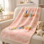 Baby Blanket Pink - Choo Choo Train