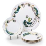Thistle Design Porcelain Dessert Set  – 21 Carat Gold Accent