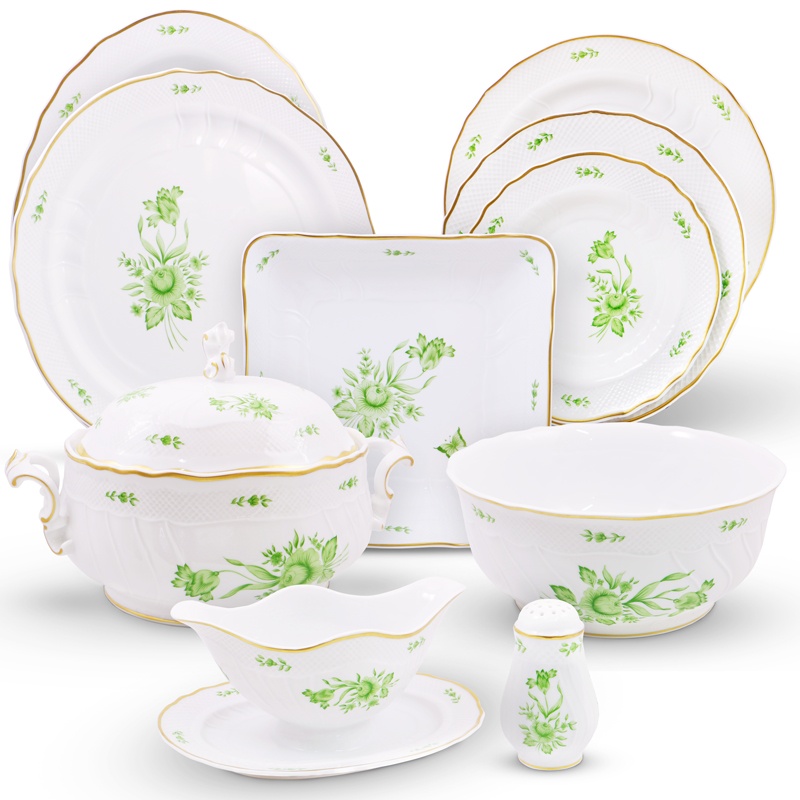 095-HOD-1786-LG.jpg Intersica Dinner Set Hand Painted - 21 Carat Gold Accent - Image 1