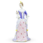 Lady with Mirror Porcelain Figurine by Hollohaza