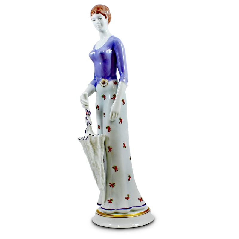 095-HOF-8232-LG-1.jpg Lady with Umbrella Figurine - Image 1