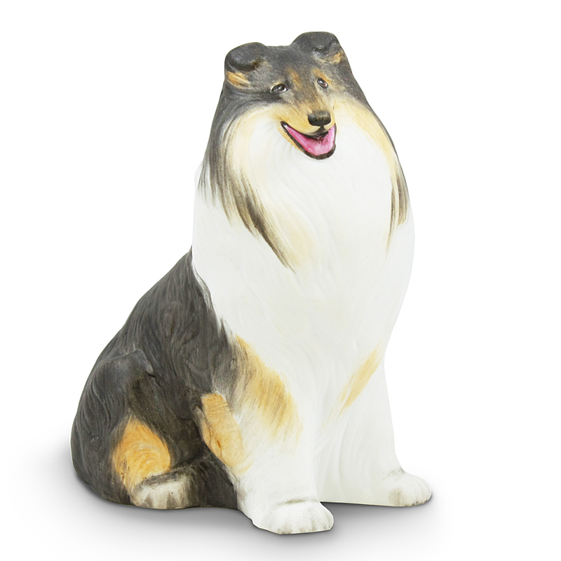 095-HOF-8391-02-LG.jpg Collie Sitting Porcelain Figurine by Hollohaza - Only 1 left! - Image 1