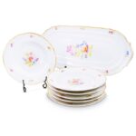 Alba Regia Oblong Cake Set Hand Painted - 21 Carat Gold