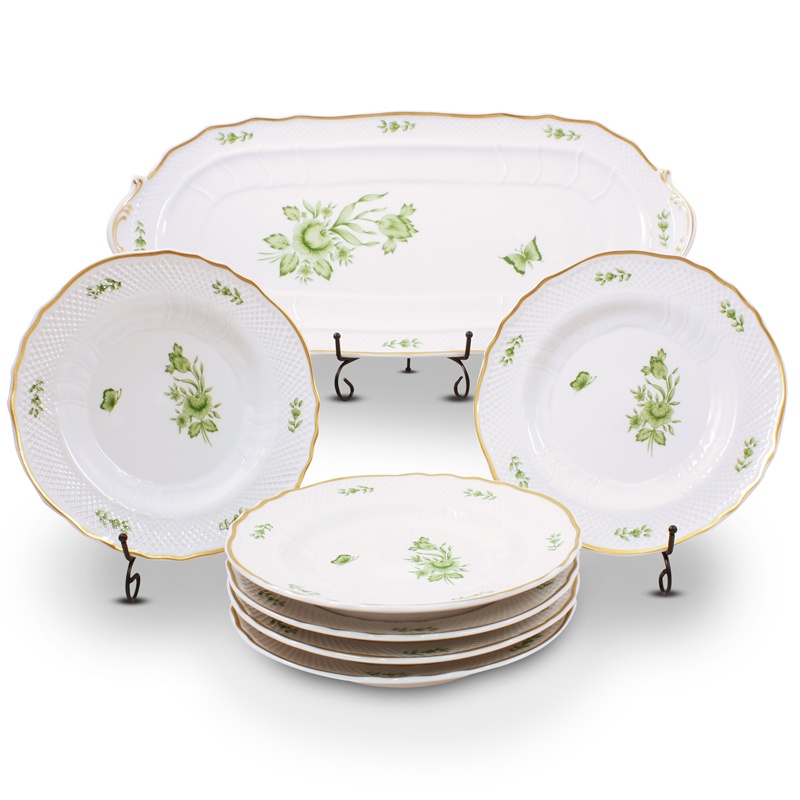 095-HOS-1786-LG.jpg Intersica Oblong Cake Set - 21 Carat Gold Accent - Image 1
