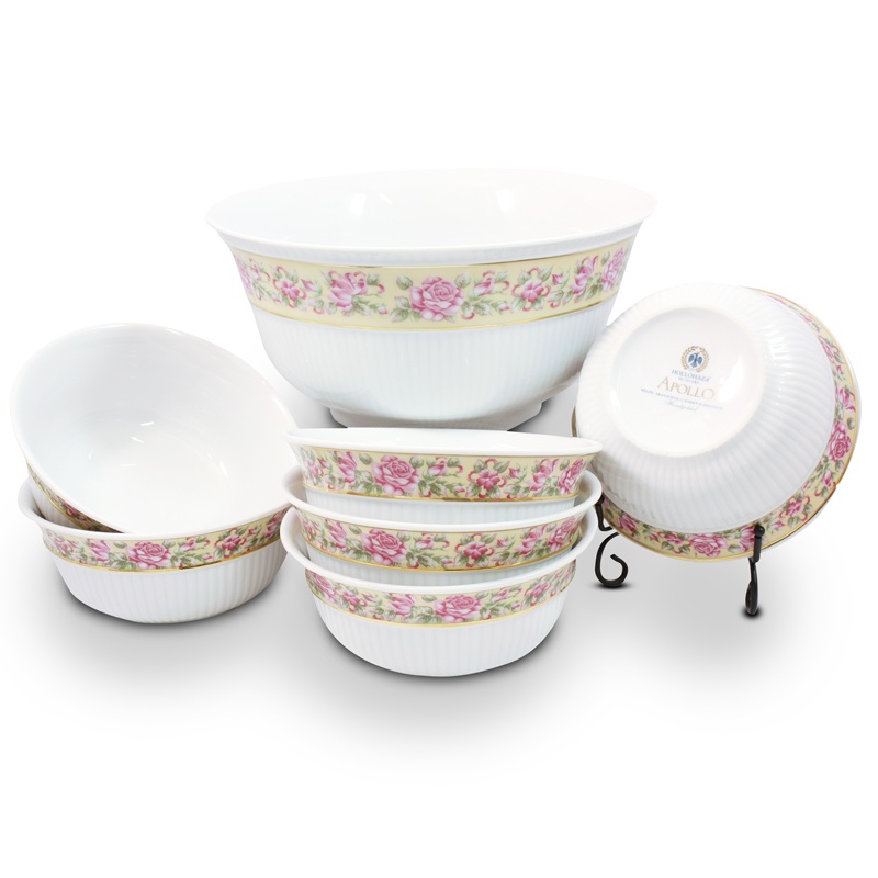 095-HOS-2317-LG-1.jpg Katalin Porcelain Salad-Compote Set - 21 Carat Gold Accent - Image 1