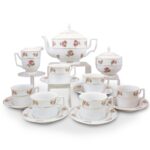 Liliane 15 Piece Porcelain Tea Set - 21 Carat Gold Accent
