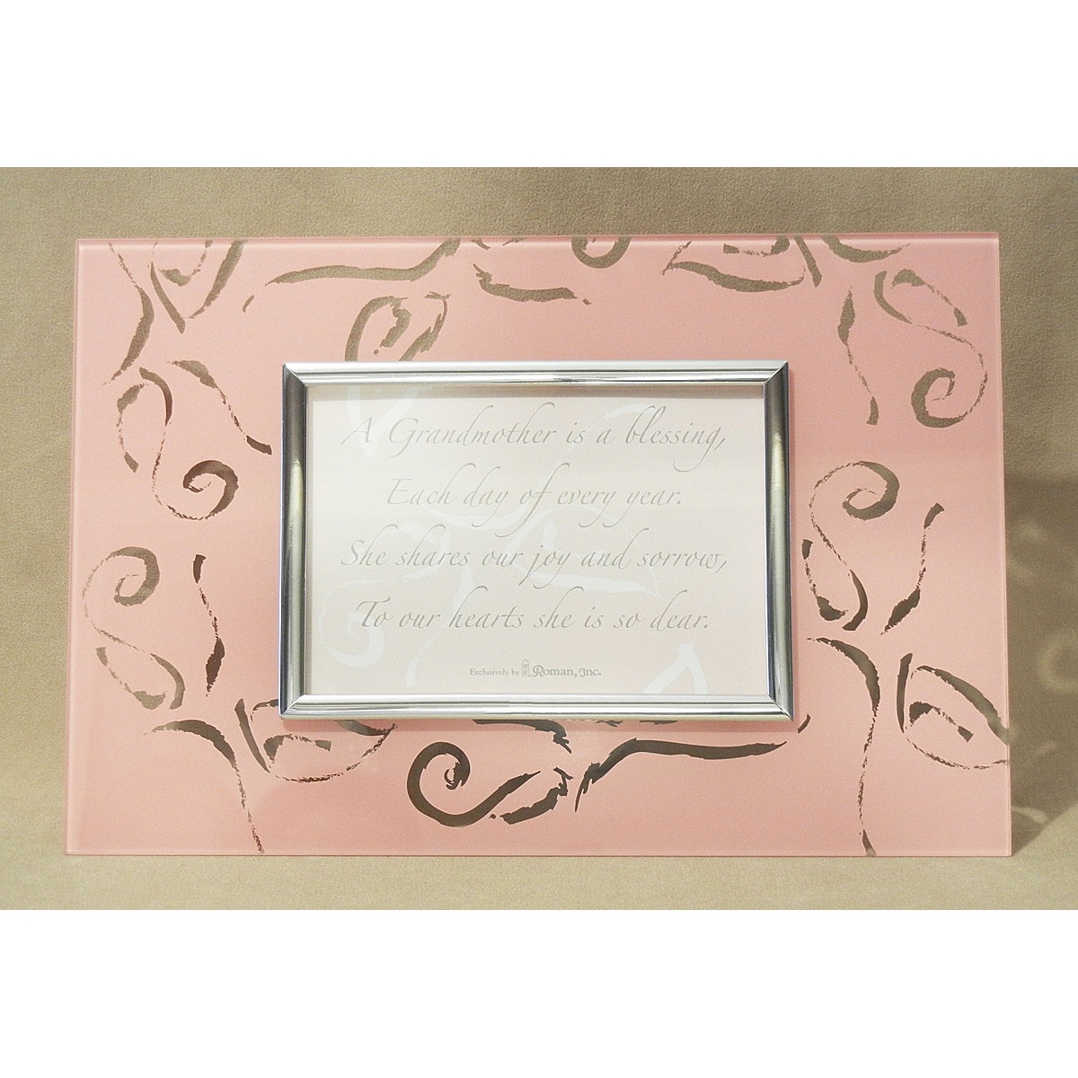097-11693_3.jpg Pink Swirls Glass Frame - Image 1