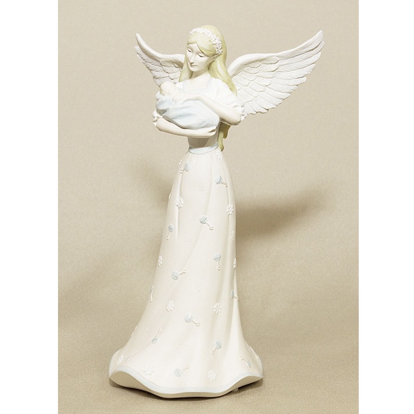 100-25761_3-LG.jpg Angel holding Baby Boy Figurine - Image 1