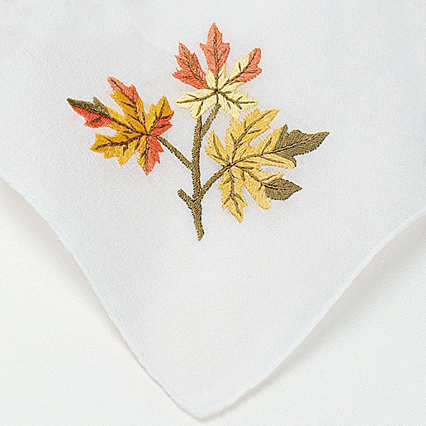 102-8135_3.jpg Handkerchief Fall Leaves Weddingstar - Image 1
