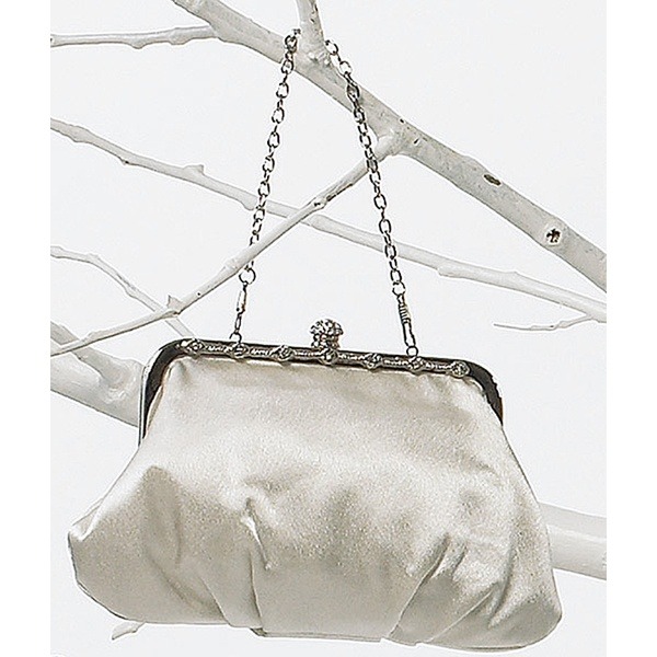 Silver evening purse with crystal accents