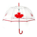 Maple Leaf Bubble Umbrella - Clear Dome Umbrella - Image 2