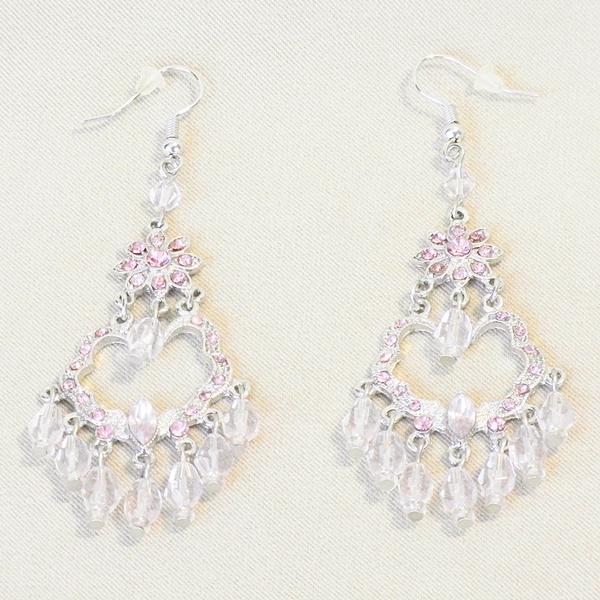 127-Y0128_3-LG.jpg Pink Dangle Earrings - Fashion Jewellery - Image 1