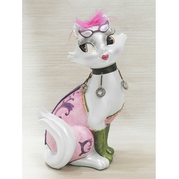 136-1011962_3-LG.jpg Fancy Feline Bank Figurine - Image 1