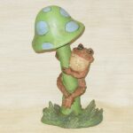 Climbing Toad on Mushroom - Toadstool Garden Stake Large