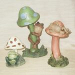Toadstool Stake Set of Three - Toads on Mushroom