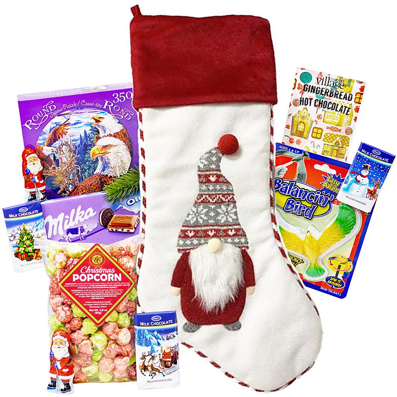 15024-A-Stocking-LG-3.jpg ..Snowman and Gnome Stocking - Image 1