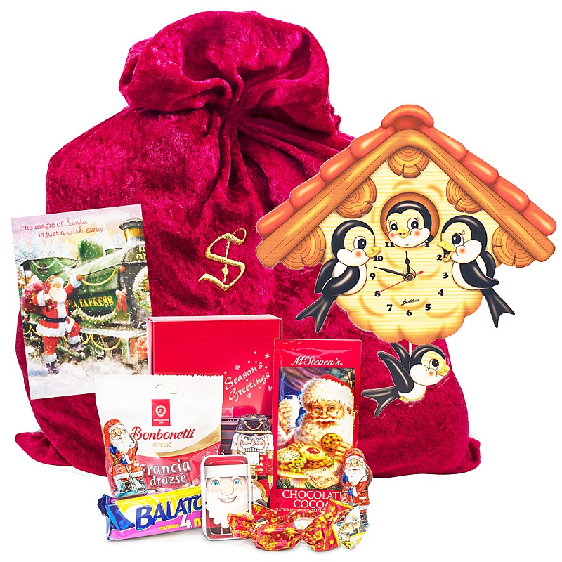 17014-s-LG.jpg Swallows Wall Clock And Santa's Chocolate Gifts - Image 1
