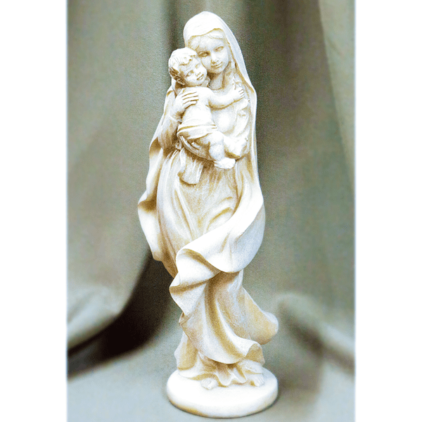 172-1421A_3.png Mary With Baby Jesus Figurine-Resin stone - Image 1