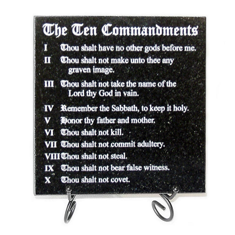 178-HISMS6608-LG.jpg 10 Commandments Granite Stone Plaque - Image 1