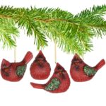 Cardinal Ornaments 4 piece set