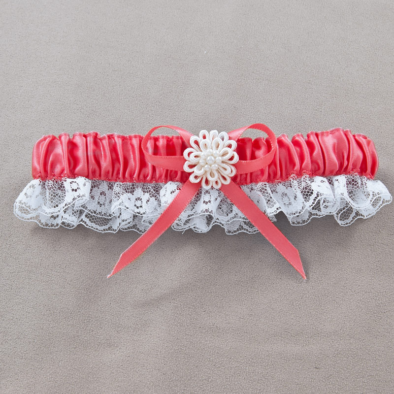 20-0601-coral-LG.jpg Bridal Garter - Coral - Image 1