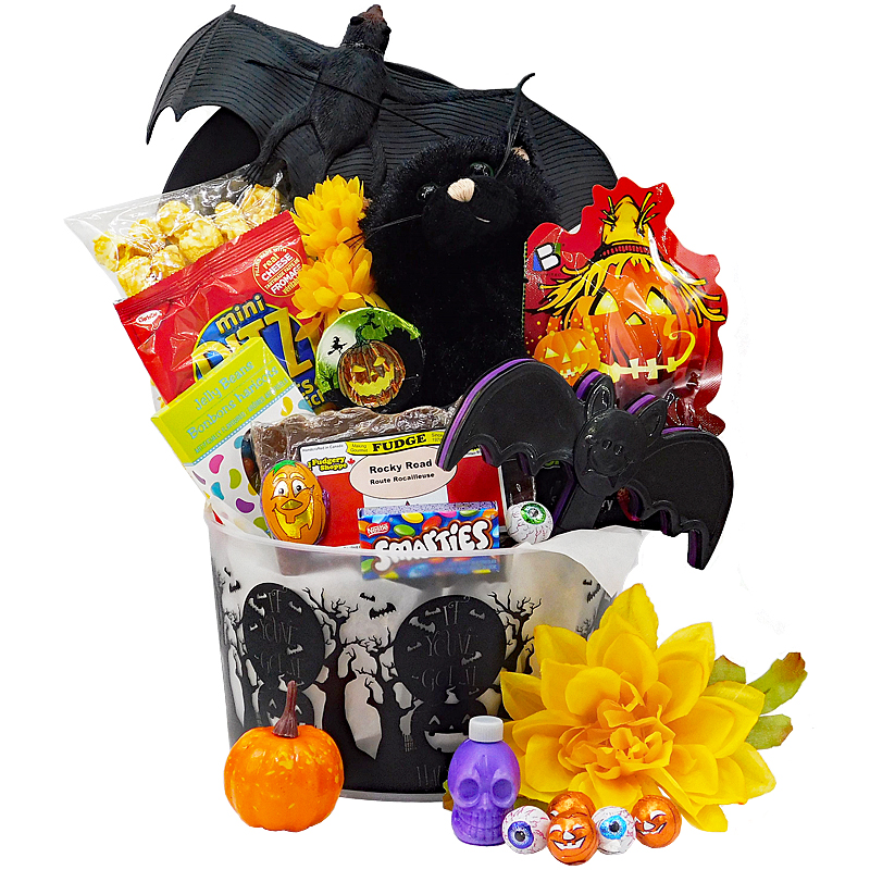 20083-LG.jpg Bat Invasion Halloween Gift basket - Image 1