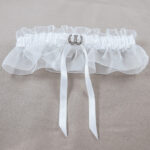 Western White Horseshoe Wedding Garter