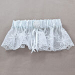Scalloped Lace Bridal Garter - Blue