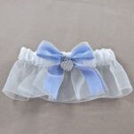 Pave Heart Wedding Garter Iris