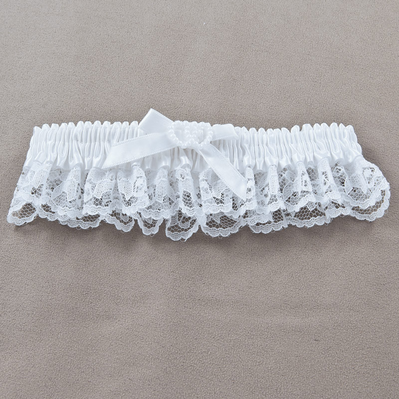 5100-LG.jpg Linking Hearts - Wedding Garter White - Image 1