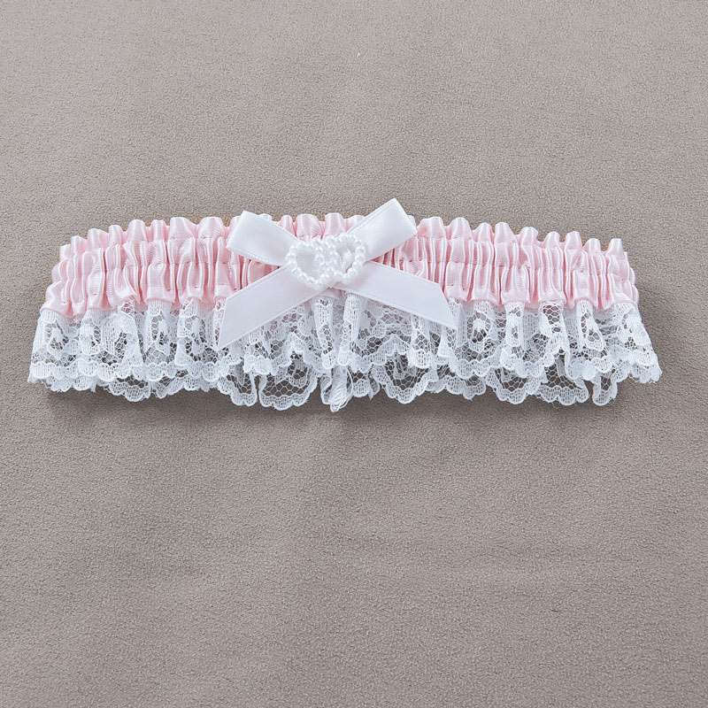 5100-pink-LG.jpg Linking Hearts - Pink Wedding Garter - Image 1